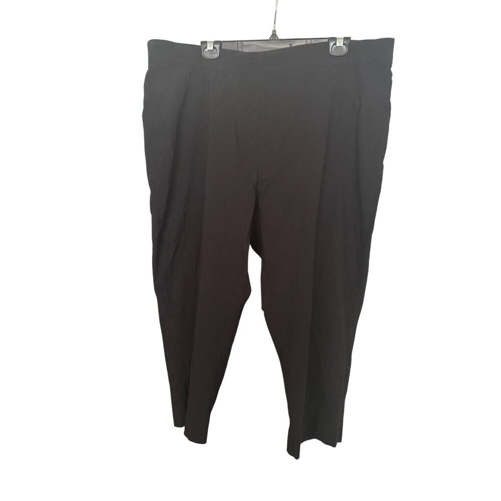 Worthington Pants Women's 2X Black Hi-Rise Flat Front Elastic Waist Office